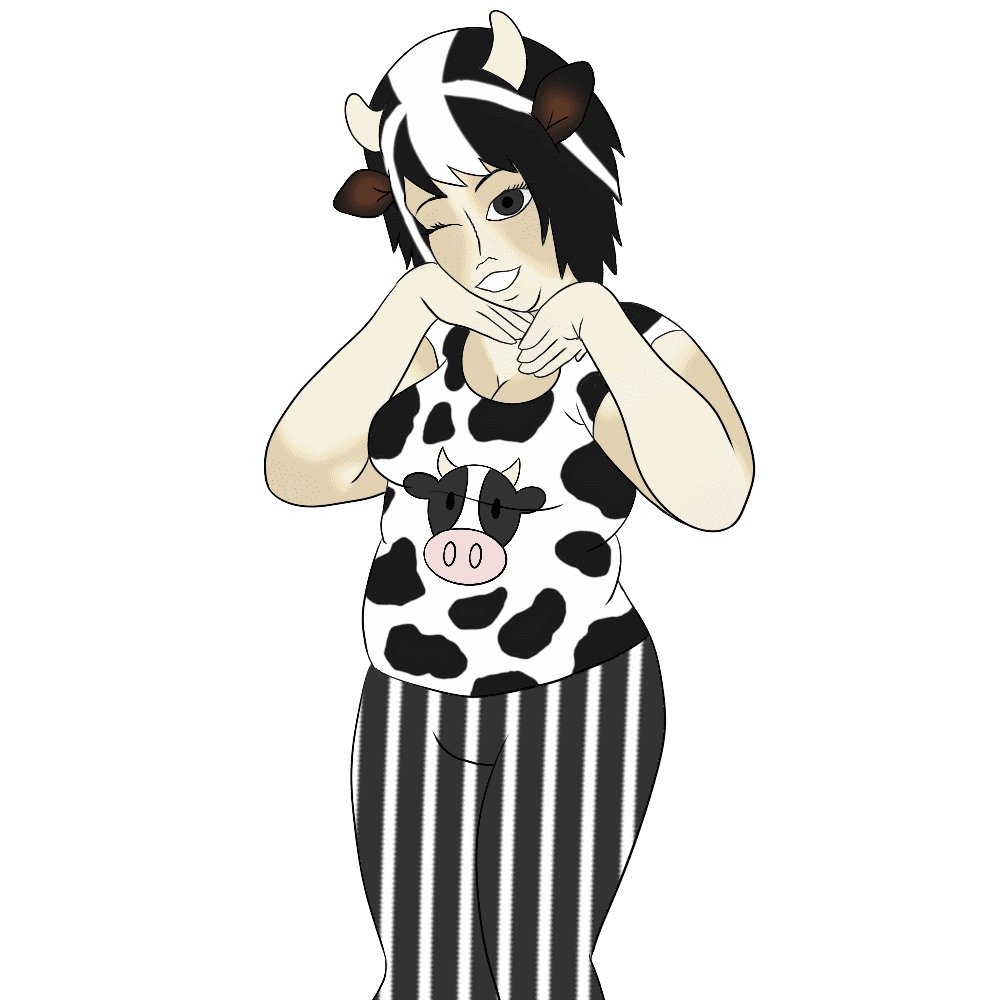 diseño de personaje original, basado en una vaca